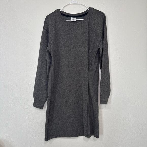 Cabi Put On Dress 3650 Gray Ruched Waist Sweatshirt Mini Casual Dress Small - Picture 2 of 6